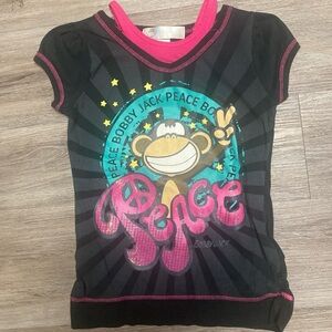 Bobby Jack Black and Pink Monkey Tee